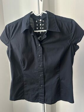 Jean Paul Gaultier Black Short Sleeve Button-Down Shirt